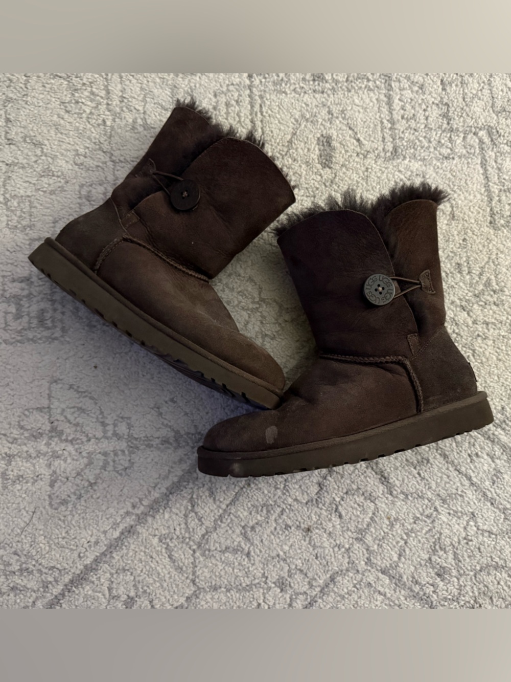 Women’s Brown Button-Accent Winter Boots